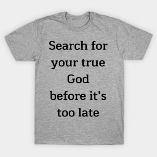 Search for your true God before it's too late T-Shirt